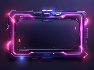 Poster - Sleek Metallic Frame with Futuristic Design and High Tech Modern Gradient Background Concept for Tech Digital and Creative Designs