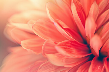 Wall Mural - Close Up of Vibrant Orange Flower Petals in Soft Focus with Warm Lighting