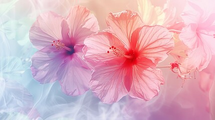 Poster - The first day of summer brings pastel hues and abstract floral patterns to life in a vibrant display