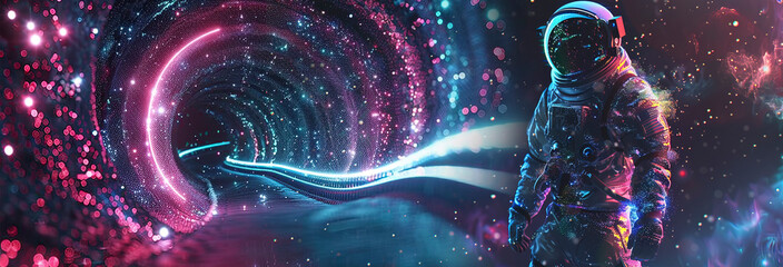 Wall Mural - abstract neon background.