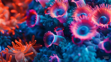 background of a fluorecent coral reef