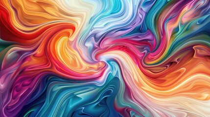 Poster - Multicolored abstract swirls and vibrant patterns create a psychedelic background