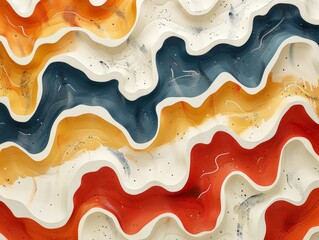 Poster - Summer waves showcase vibrant colors in abstract shapes, evoking a sense of artistic beauty