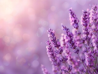 Poster - Soft Lavender Floral Backdrop for Relaxing Wellness Products