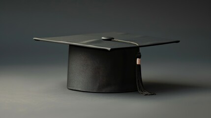 Wall Mural - Cap for graduation on a dark gray backdrop