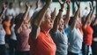 © HanThar Fusion - Active seniors in a fitness class exercising together, promoting health and vitality.