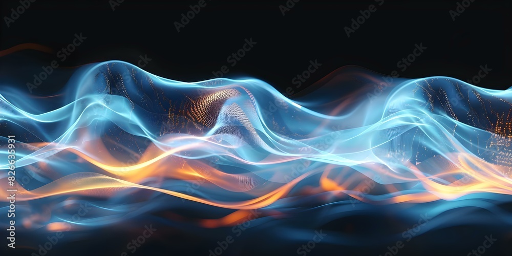Blue digital wave pattern creating abstract futuristic technology ...