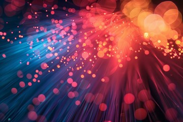 Poster - Vibrant abstract background with a dynamic bokeh effect in red and blue tones