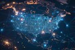 © dendyh7 - Digital map of america network connectivity created with generative ai