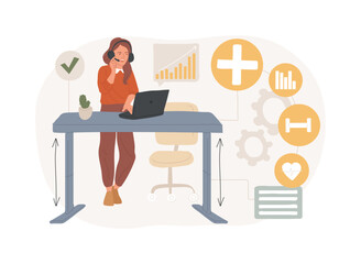 Wall Mural - Health-focused IOT desks isolated concept vector illustration.