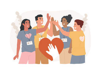 Poster - Supporting volunteering isolated concept vector illustration.