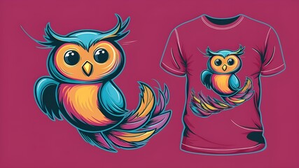 Wall Mural - Abstract Owl Artwork for T-Shirt Print