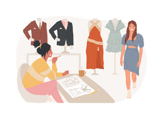 Wall Mural - Fashion industry isolated concept vector illustration.