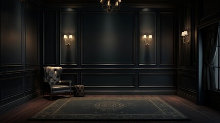 Dark room with armchair and vintage decor