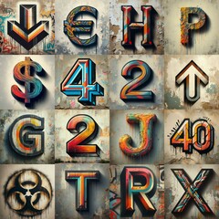 Graffiti style Lettering Typeface. AI generated illustration