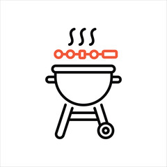 Sticker - Barbecue vector icon