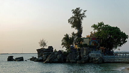 Wall Mural - lighthouse and temple at phu quoc