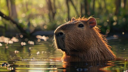 Wall Mural - capybara in the wild