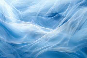 Wall Mural - Elegant waves of blue silk fabric creating a smooth, flowing texture