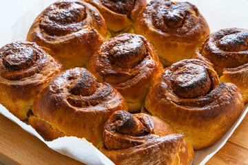 Wall Mural - Cinnamon buns, homemade traditional sweet rolls