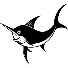 Canvas Print - blue marlin vector silhouette illustration