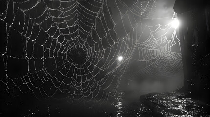 spider web in the night