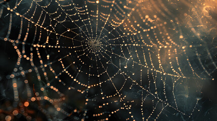 spider web in the night