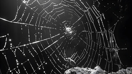 spider web in the night