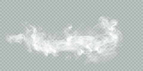 Poster - Vector special effect of steam, smoke, fog, clouds. Abstract gas on a transparent background, steam engine, steam or explosive dust, dry ice effect, condensation, smoke. Vector 10 EPS