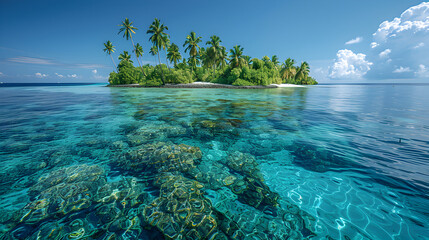 Poster - tropical island in the sea