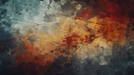 Poster - a painting of a sky with clouds and a plane, A painting depicting a clear sky featuring fluffy clouds and an airplane.