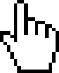 Poster - vector of a pixel style index finger cursor