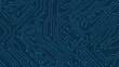 © SappiStudio - Circuit board, technical background, chip pattern, motherboard, Artificial Intelligence concept. Light blue and navy. Computer electronic horizontal backdrop. Flat vector illustration eps 10