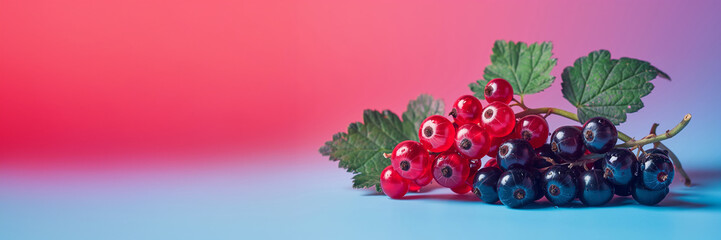 Sticker - Vibrant Assorted Currants in Hand, Red and Black Varieties with Gradient Background