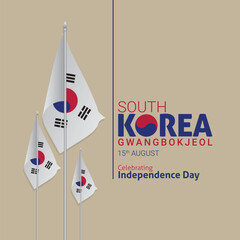 Canvas Print - South Korea Independence day vector illustration. South Korea Independence day themes design concept with flat style vector illustration. Suitable for greeting card, poster and banner.