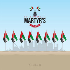 Wall Mural - UAE Martyr's day vector illustration. UAE Martyr's day themes design concept with flat style vector illustration. Suitable for greeting card, poster and banner. Suitable for your asset design vector.