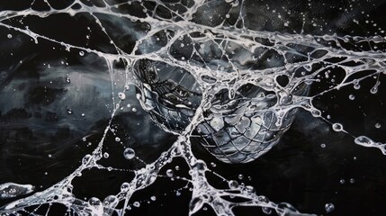 Wall Mural - Spiderweb with Water
