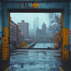 Wall Mural - Stock Photo: Urban Emptiness Transformed into Cityscapes and Skylines