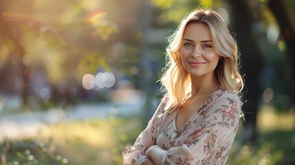 Wall Mural - portrait of a beautiful blonde elegant woman