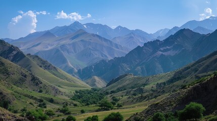 Wall Mural - Mountain ranges in Sirnak with varying altitudes and landscapes