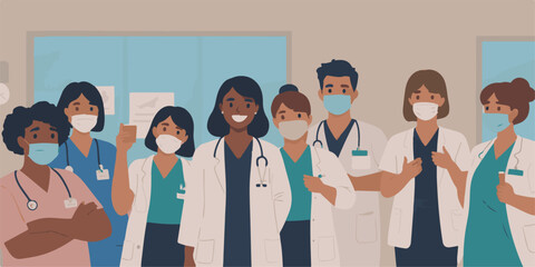 Wall Mural - Hospital Worker Celebrate