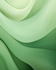 Wall Mural - Minimalist green waves, layered shades, smooth curves, gentle transitions, abstract nature