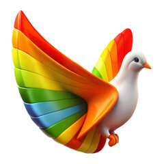 illustration of a dove illustration rainbow three dimensional design