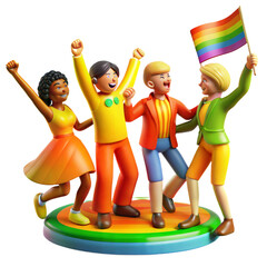 group of people illustration rainbow three dimensional design day