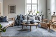 © MahmudulHassan - Scandinavian Sanctuary in Blue and Gray Tones Living Room