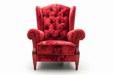 Wall Mural - Red armchair isolated on white background