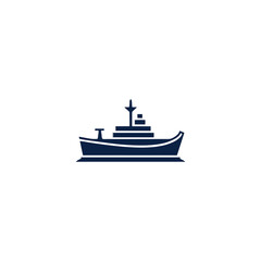 Sticker - logo or symbol of a cruise ship sailing in the middle of the ocean