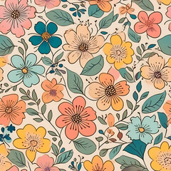 seamless pattern with flowers 