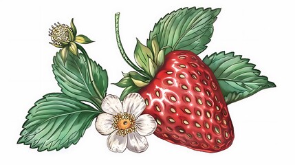 Sticker - fruit, berry, raspberry, food, strawberry, red, plant, ripe, leaf, nature, sweet, summer, raspberries, berries, bush, healthy, garden, wild, fresh, strawberries, juicy, dessert, branch, macro, isolate