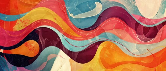 Wall Mural - colorful abstract vintage wallpaper background design concept header web cover poster banner presentation template